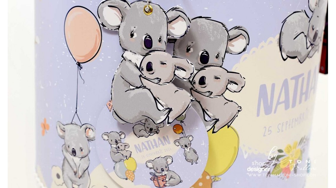 Trusou botez cu ursuleti koala si baloane colorate Koala Kid 5